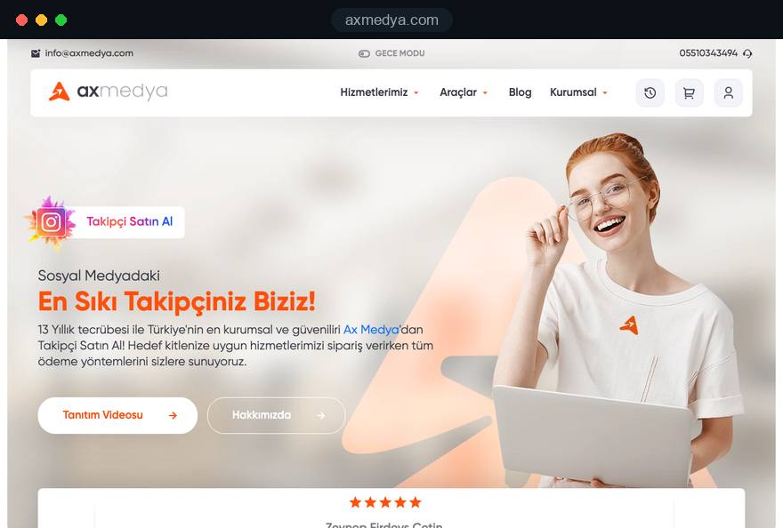 AX Medya, web sitesi