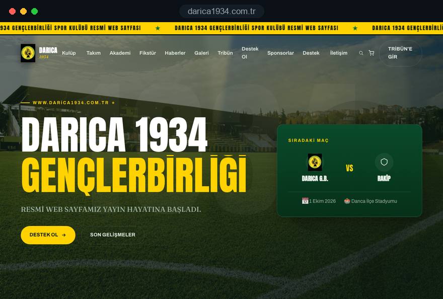 Darıca 1934 SK, web sitesi