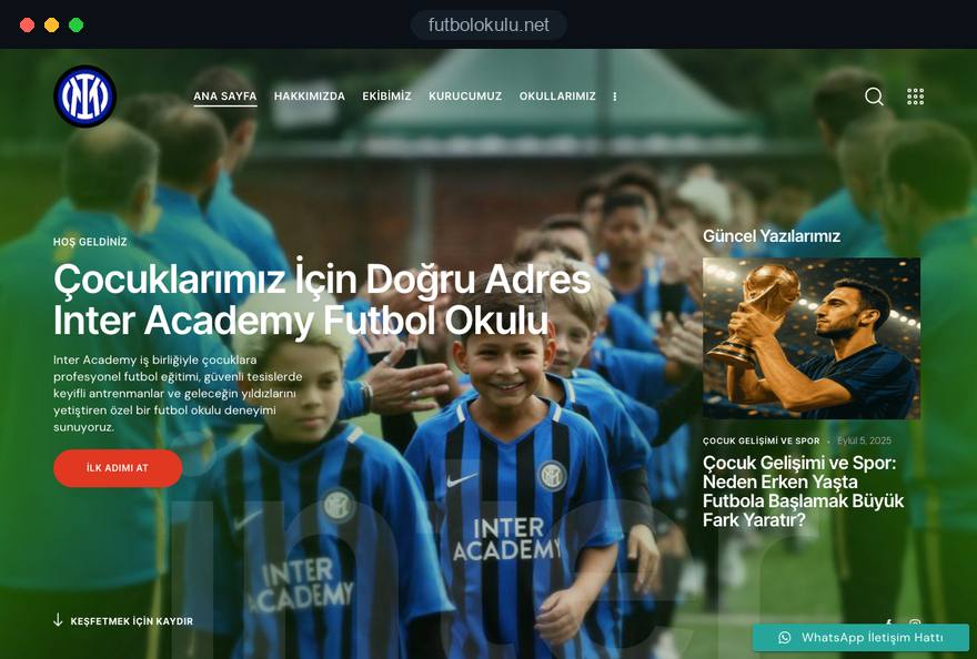 Futbolokulu.net, İnter Academy web sitesi